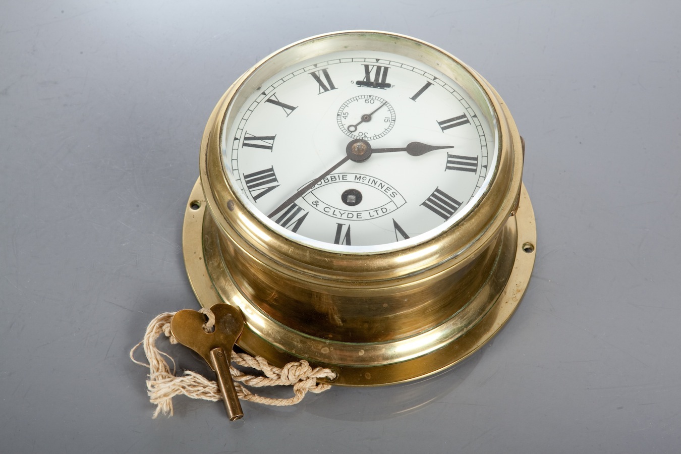 BRASS SHIP'S BULKHEAD CLOCK