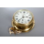 BRASS SHIP'S BULKHEAD CLOCK