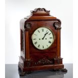 EARLY VICTORIAN MAHOGANY BRACKET CLOCK