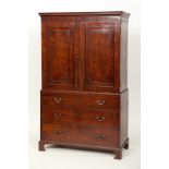 GEORGE III MAHOGANY LINEN PRESS