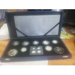 ELIZABETH II EIGHTIETH BIRTHDAY SILVER COIN COLLECTION thirteen silver proof coin collection