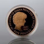 DIANA GOLD PROOF FIVE POUND MEMORIAL COI