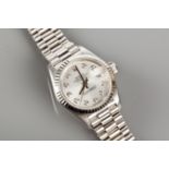 LADY'S PLATINUM DIAMOND SET ROLEX DATE J