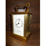 MAPPIN AND WEBB BRASS CARRIAGE CLOCK