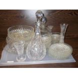 COLLECTION OF CRYSTAL DECANTERS AND OTHE