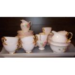 TWO PINK TUSCAN PART TEA SETS