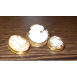 THREE GOLD CAMEO BROOCHES