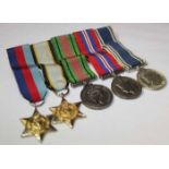 WORLD WAR TWO FIVE MEDAL MINIATURE GROUP