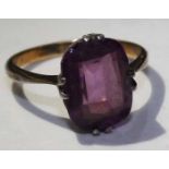 NINE CARAT GOLD AMETHYST RING