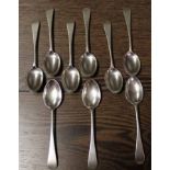 SET OF NINE SCOTTISH SILVER COFFEE SPOON