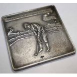 TOBERMORY SILVER PLATED GOLFING PLAQUE