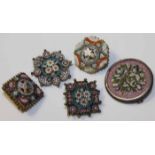 GROUP OF ITALIAN MINIATURE MOSAIC BROOCH