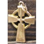 NINE CARAT GOLD CELTIC CROSS PENDANT