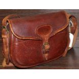 EARLY 20TH CENTURY LEATHER CARTRIDGE BAG