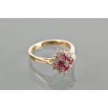 RUBY AND DIAMOND CLUSTER RING