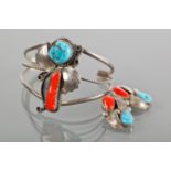 NORTH AMERICAN SILVER BANGLE AND MATCHIN