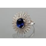 SAPPHIRE AND DIAMOND DRESS RING