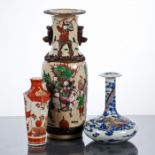 TWO CHINESE VASES AND A JAPANESE KUTANI