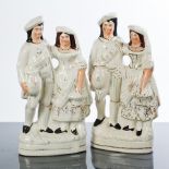 PAIR STAFFORDSHIRE FLATBACK FIGURE GROUP