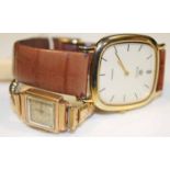 EARLY 20TH CENTURY GOLD WATCH
on an expanding bracelet strap;
