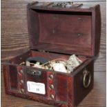 MINIATURE TRUNK WITH COLLECTION OF GOOD COSTUME JEWELLERY