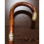 VICTORIAN SILVER MOUNTED WALKING CANE