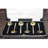 SET OF SIX SILVER GILT COFFEE SPOONS
maker James Dixon & Sons, Sheffield 1928, in fitted case,