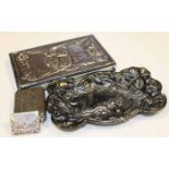GROUP OF SILVER AND OTHER NOVELTIES
including a silver mounted address book with art nouveau putti