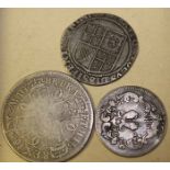 SCOTTISH POST MEDIEVAL JAMES VI SILVER COIN
a charles II silver 1663 shilling and a Spanish 1699