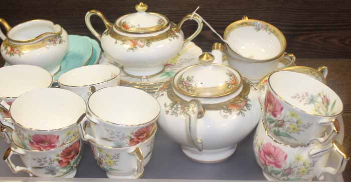 AYNSLEY FLORAL TEA SET
thirty pieces; together Noritake part tea set with four cups, saucers,