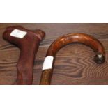 TWO VINTAGE WOODEN WALKING STICKS