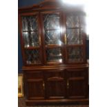 MAHOGANY GLAZED DISPLAY CABINET
with ledded panels,