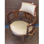 EDWARDIAN INLAID MAHOGANY ARMCHAIR