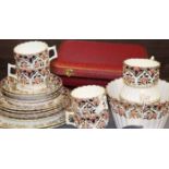 VICTORIAN FLORAL TEA SET 
five cups, saucers, side plates etc.