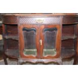 MAHOGANY GLAZED DISPLAY CABINET AND A GLAZED SIDEBOARD