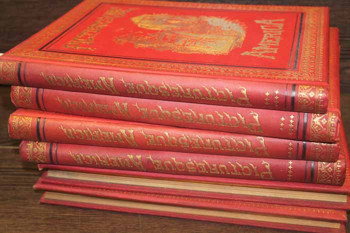 PICTURESQUE AMERICA
six volumes, with red hardback covers,