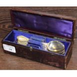 TWELVE SILVER TEA SPOONS 
in a fitted case