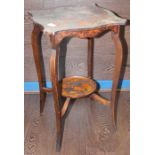 EARLY 20TH CENTURY POKERWORK OCCASIONAL TABLE