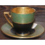 STOKE ON TRENT CARLTON WARE CUPS AND SAUCERS 
with black,