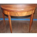 MAHOGANY TURNOVER TEA TABLE
Note: one leg is damaged