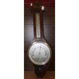 20TH CENTURY OAK BAROMETER
with mecury thermometer,