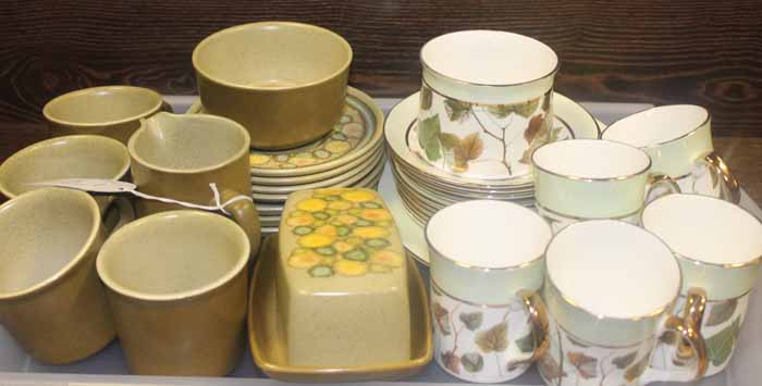 TWO PART TEA SETS
including a Franciscan pottery tea set and a Clare china with foliate print