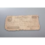 GEORGE III BANK OF LEEDS ONE POUND NOTE
dated 29th August 1809, cashier's signature Lucas Nicholson,