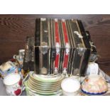 VINTAGE ACCORDION AND MIXED TEA CERAMICS
including Royal Stafford tea set etc.