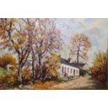 ROBERT THOMSON,
AUTUMN IN THE COUNTRY
oil on canvas board, signed
39.5cm x 40.