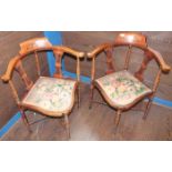 PAIR OF EDWARDIAN CORNER CHAIRS