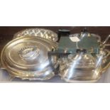 MIXED LOT OF SILVER PLATE
including cased cutlery etc