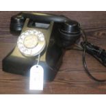 C. 1950s BLACK BAKELITE TELEPHONE
with spinning silver dial
Good condition.