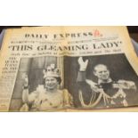 COLLECTION OF EARLY TWENTIETH CENTURY ROYAL INTEREST NEWSPAPERS
Daily Express, Daily Mirror,