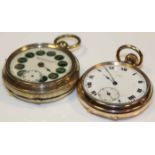 TWO POCKET WATCHES
one a gold plated example by Wilberco,